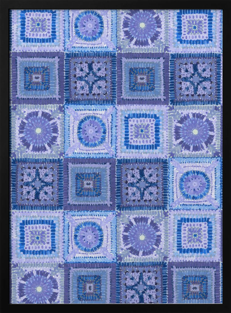 Granny squares blanket in blue Poster