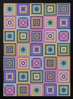 Colorful digital grandma squares II Poster