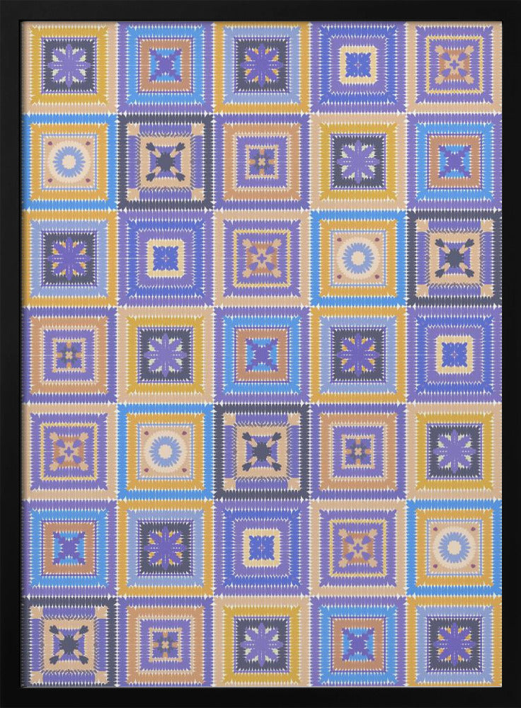 Colorful digital grandma squares IV Poster