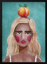 Woman With Peach Poster