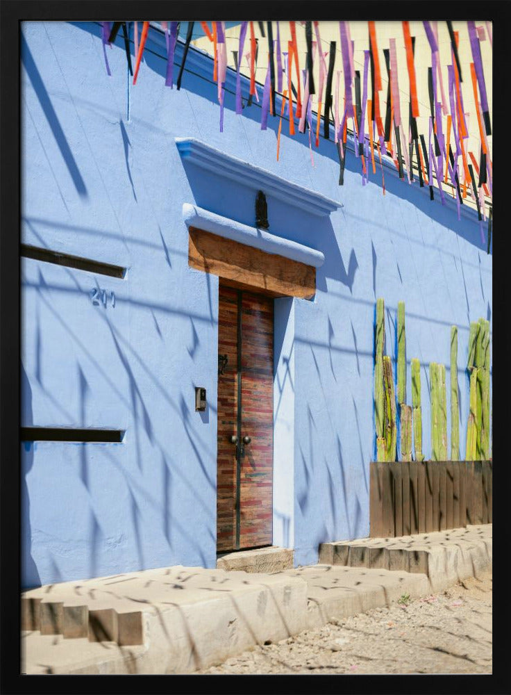 Oaxacan door - Colorful travel photography Mexico Poster