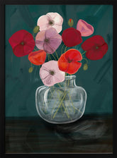 Vase with poppys Poster