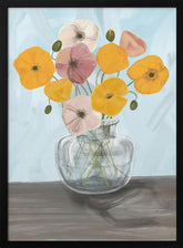 Vase with poppys Poster