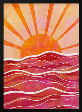 Sea Sunset Pink Poster