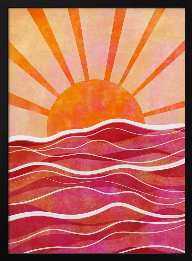 Sea Sunset Pink Poster