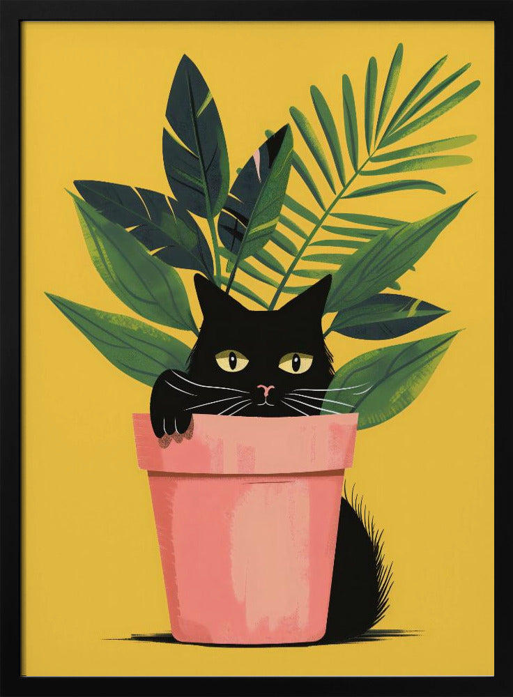 Cat In the Plant Poster