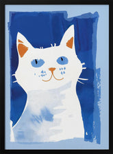 Cat In Blue Poster