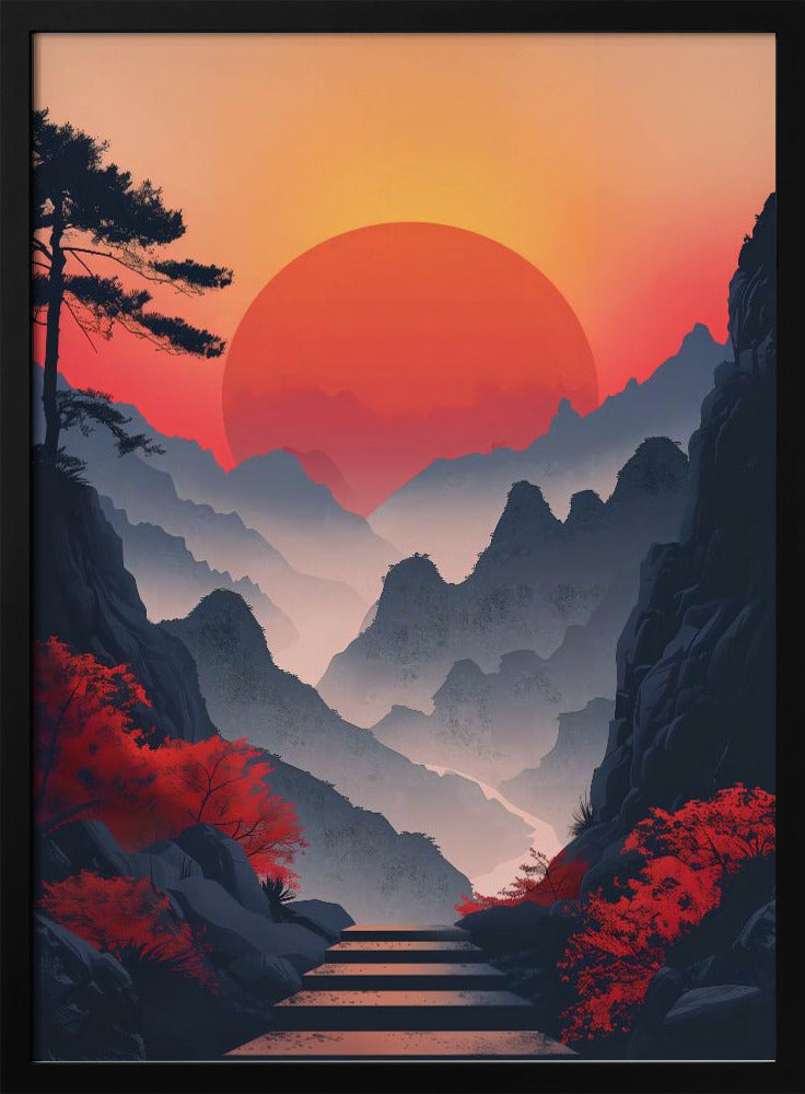 Sunset In the Mountains Poster