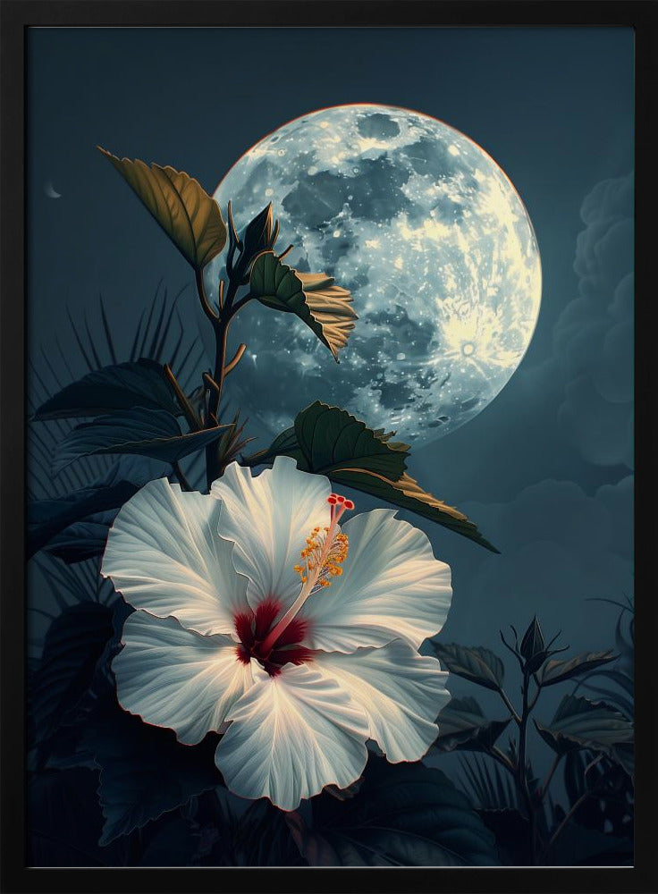 Hibiscus and the Moon Poster