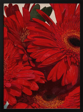 Red Gerbera Daisy Detail Poster