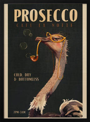 Art Deco Prosecco Wall Art Of An Ostrich Poster