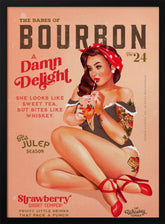 Bourbon Babes Vol 22 Vintage Pinup Girl Drinking A Cocktail Poster