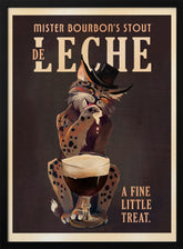 Bourbon De Leche Guinness Style Cat Art Poster