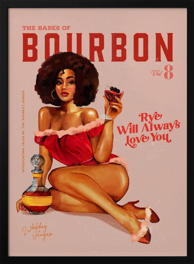 Babes of Bourbon Vol 8 Vintage Pinup Girl With Afro Poster