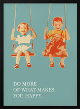 Two Little Girls On Swings Poster