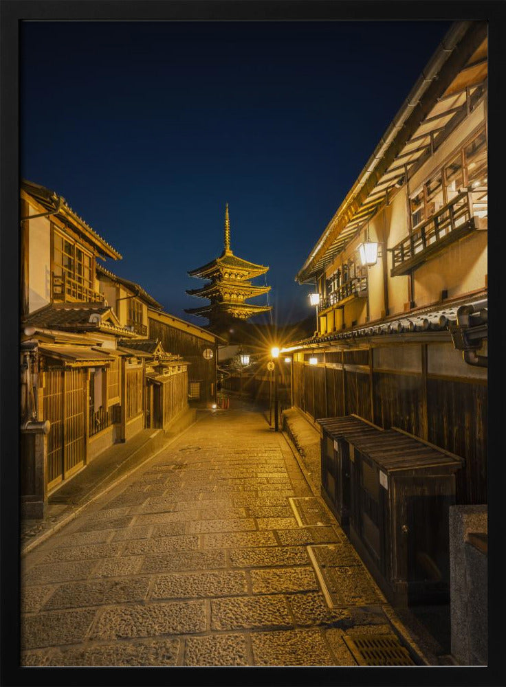 Historic Kyoto with Yasaka Pagoda in the evening Poster