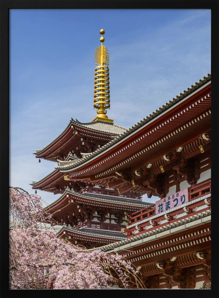 Charming Pagoda and Hozomon Gate of the Senso-ji temple in Tokyo Poster