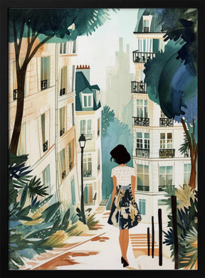 Paris  Watercolor Digital Painting (1) Poster