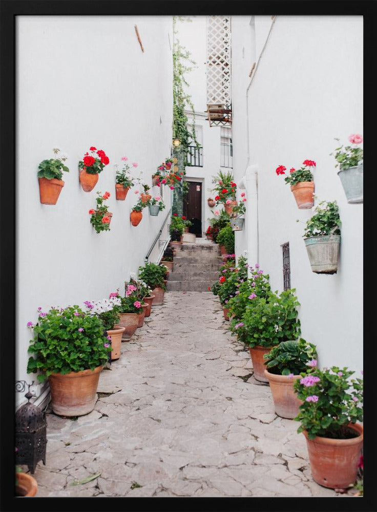 White Floral Street Poster