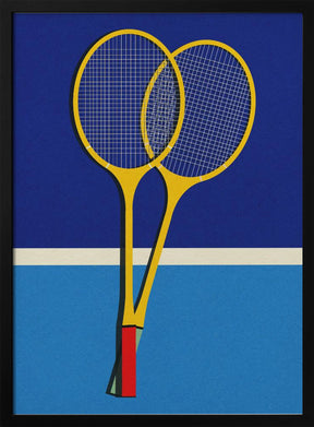 Wooden Badminton Rackets Poster