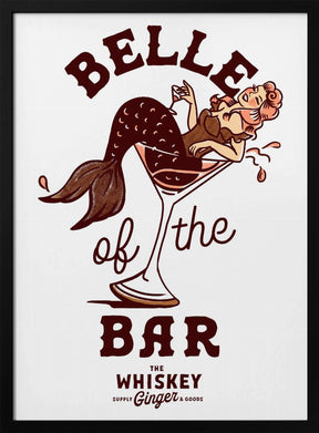 Belle Of The Bar Mermaid Pin Up Art Poster