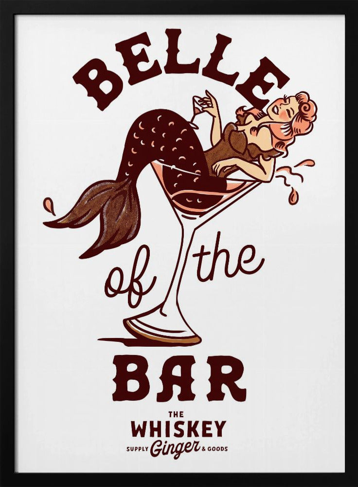 Belle Of The Bar Mermaid Pin Up Art Poster