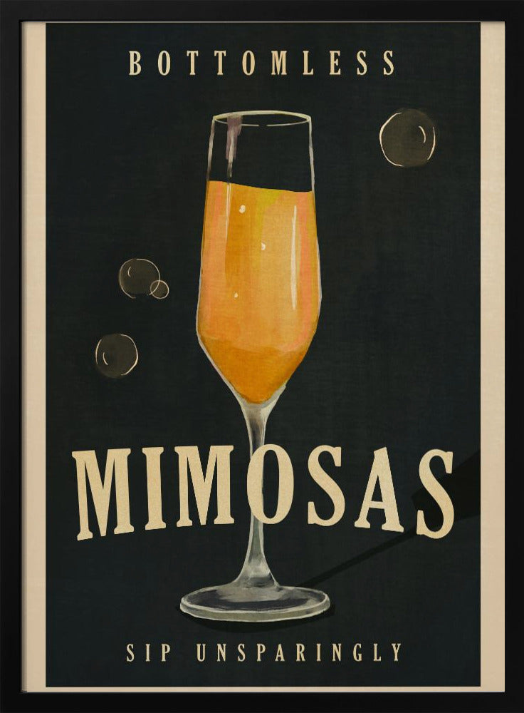 Bottomless Mimosas Art Deco Cocktail Bar Art Poster