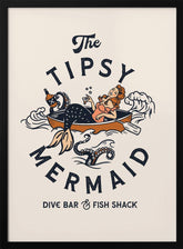 Tipsy Mermaid Dive Bar Mermaid Art Poster