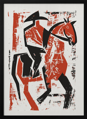 Abstract Horse Rider Poster