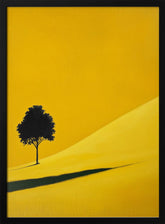 Yellow Field Tree Poster