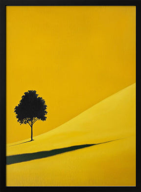 Yellow Field Tree Poster