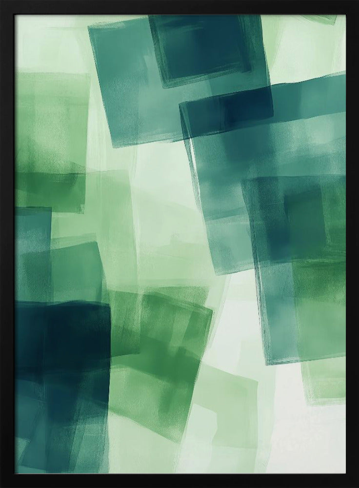 Green Squares Poster