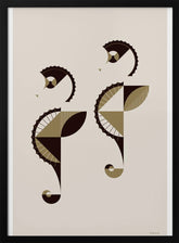 Golden Animals - Seahorses (white Poster