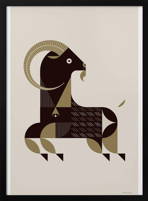 Golden Animals - Kri Kri Goat (White) Poster