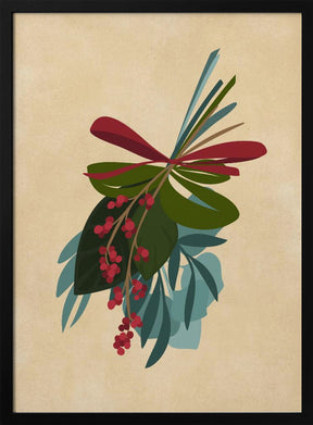 Thea holiday bouquet in sepia Poster