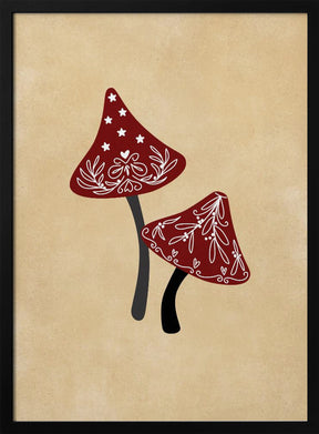 Iced mushrooms red/tan Poster