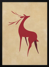 Stylized retro deer red/tan Poster