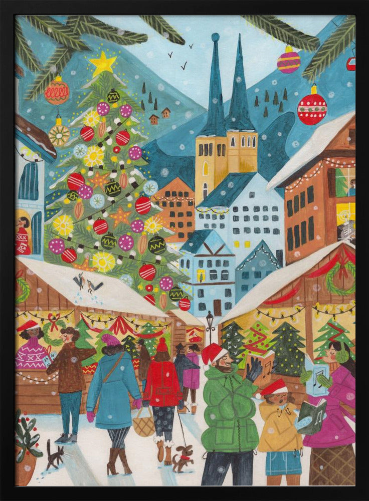 Christmas Market in the Village Poster