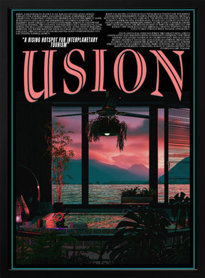 USION Fiction Vaporwave travel poster Poster