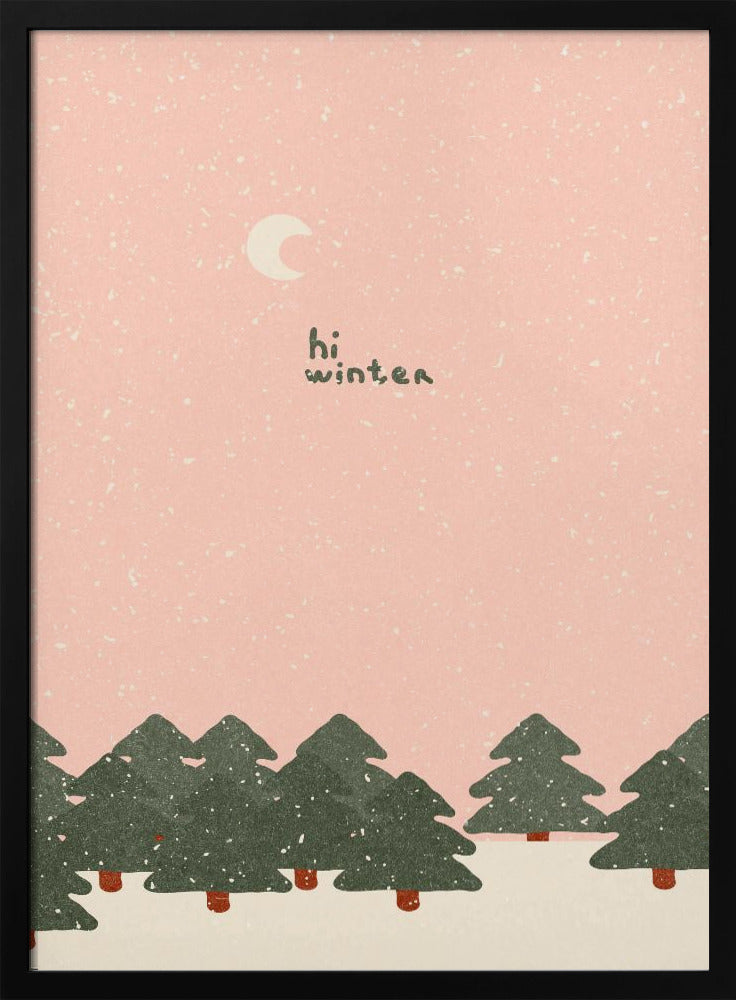 Magical snowfall in the forest. Hello winter Poster