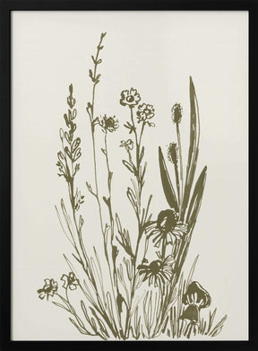 Wildflowers ink sketch Poster