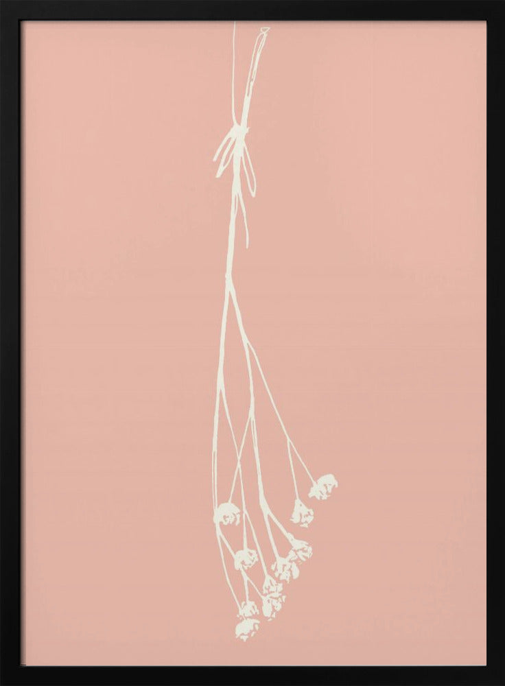 Gypsophila ink sketch I (cream, pink) Poster