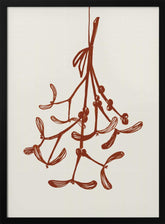 Mistletoe ink sketch (red) Poster