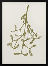 Mistletoe ink sketch (olive green) Poster