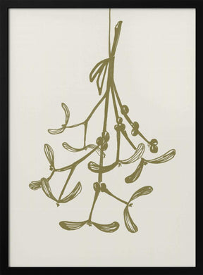 Mistletoe ink sketch (olive green) Poster