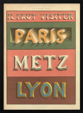 Paris Metz Lyon Poster