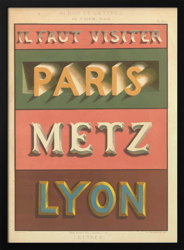 Paris Metz Lyon Poster