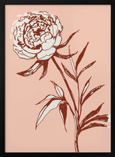 Loose peony ink sketch (pink) Poster