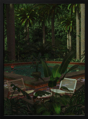 Fantasy pool private garden art print Poster