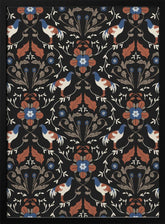 Roosters Beige Pattern Poster